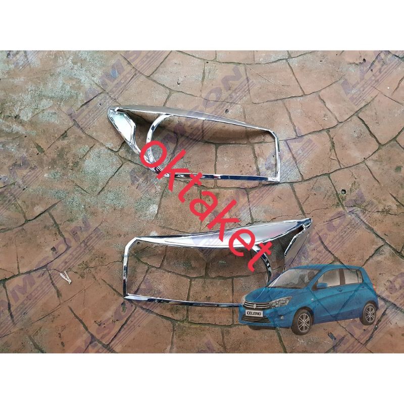 garnish lampu depan Suzuki Celerio  / head lamp garnish Chrome Hitam