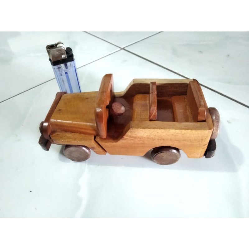 MINIATUR MOBIL KAYU JEEP WILLYS UK BESAR