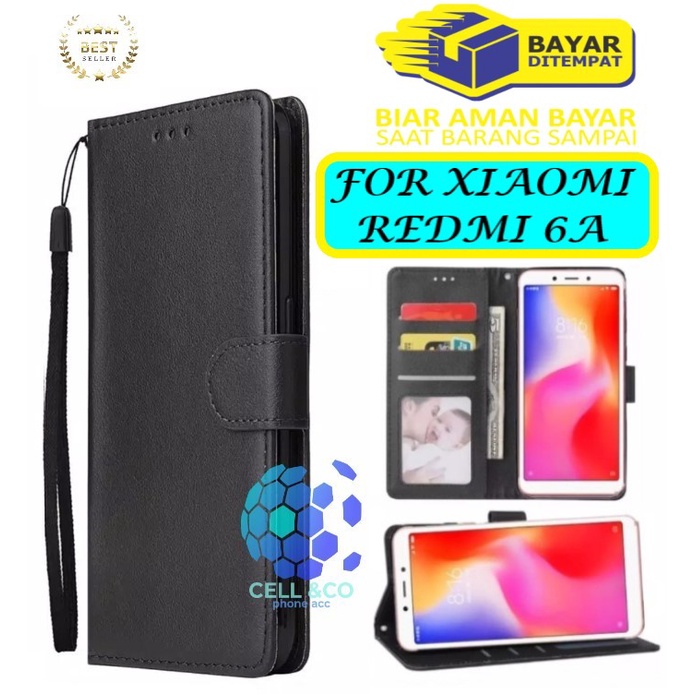 Flip cover XIAOMI REDMI 6A Flip case buka tutup kesing hp casing hp flip case leather wallet