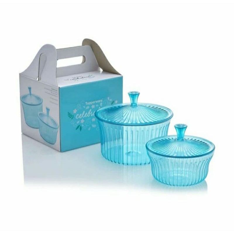 TOPLES BENING TUPPERWARE CELEBRATION SET BIRU TOSKA