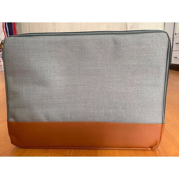 Tas Laptop 11 inch Softcase For Macbook Canvas Waterproof - Grey