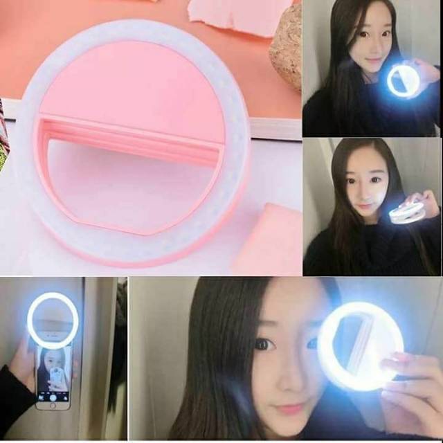 Ringlight Hanaiso Ring Light Selfie Clip Pocket| Lampu Foto Selfie Ringlight Charge USB