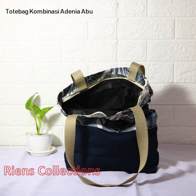 TAS KANVAS TOTEBAG KANVAS KOMBINASI MOTIF ADENIA ABU. Riens Collections