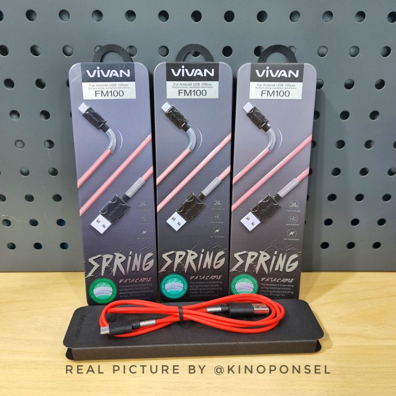 Kabel Data Vivan Spring FM100 Fast Charging 2.4A For Micro USB| Kabel Charger | Kabel Casan | Kabel 