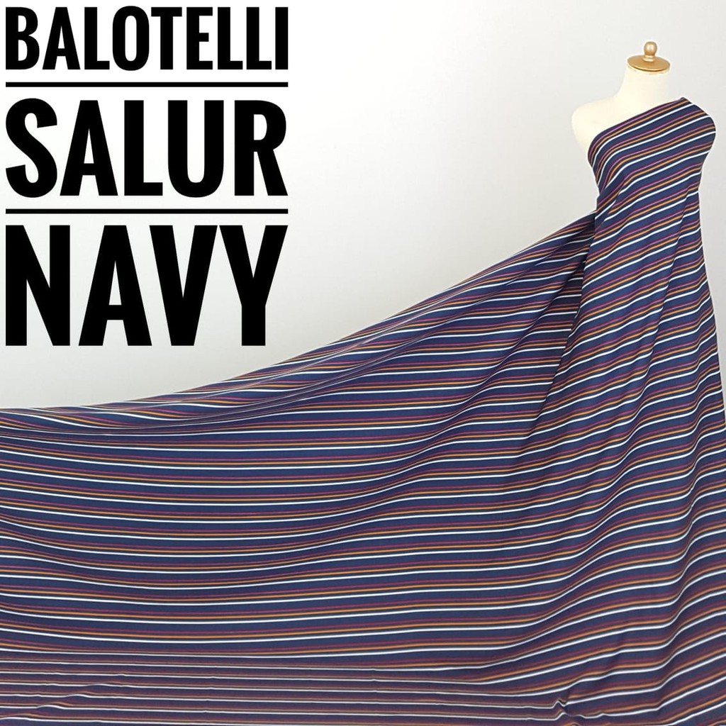 Kain Meteran Balotelli Salur Navy (0.5M)