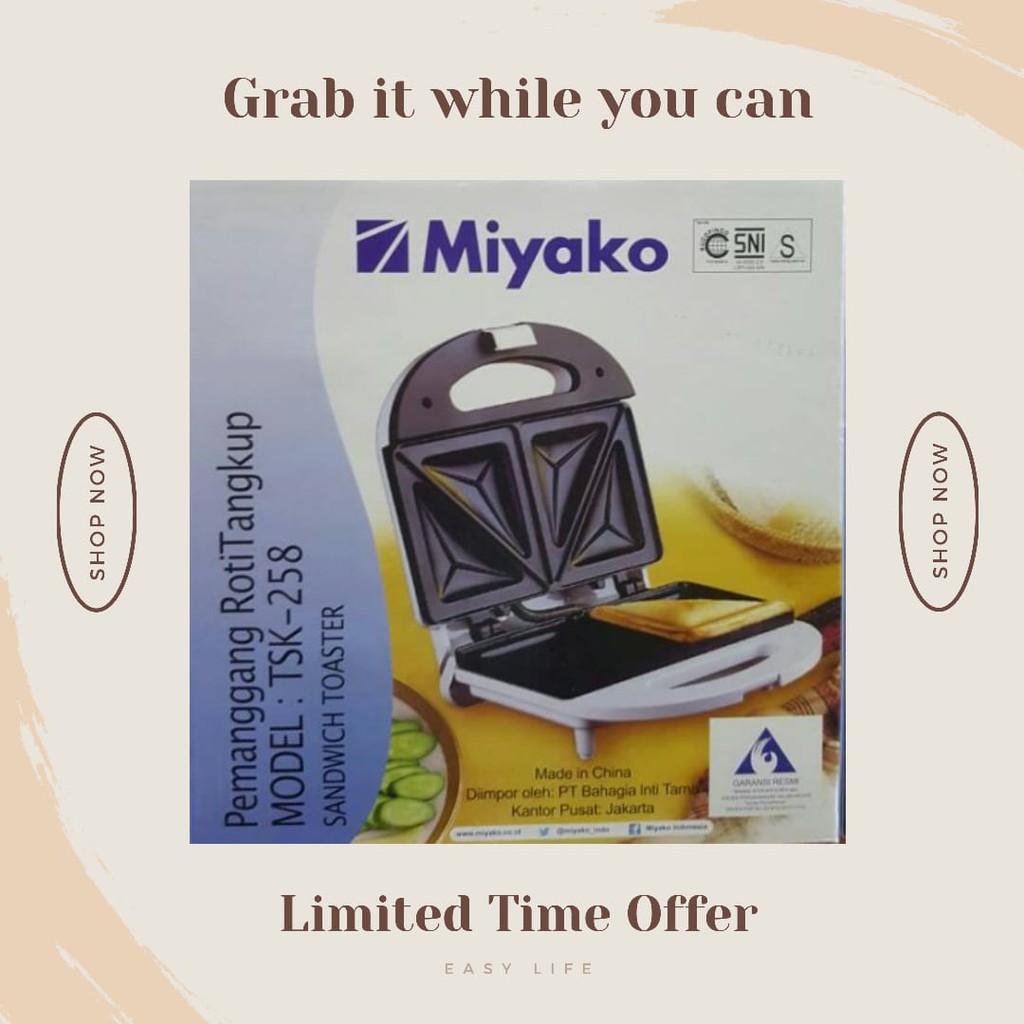 Miyako - Pemanggang Roti Tangkup TSK258