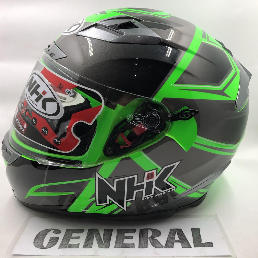 GOYANG HARGA:: Helm NHK RX9 Motif Hawk Green Fluorecent Hijau Flo BERKUALITAS