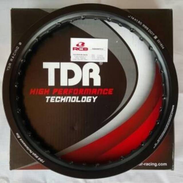 Velg TDR ring 14 warna Hitam (sepasang depan belakang)