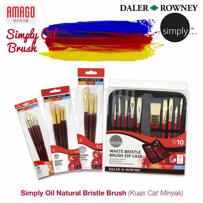 DALER-ROWNEY - SIMPLY OIL BRISTLE LH BRUSH SET 10 PCS - 216940110