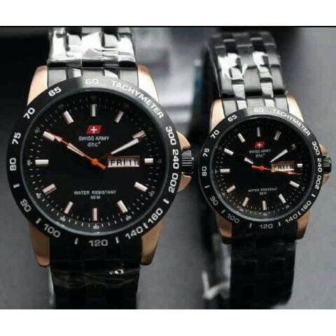 Sale JAM TANGAN COUPLE SWISS ARMY SA2117 ORIGINAL BLACK ROSE Murah