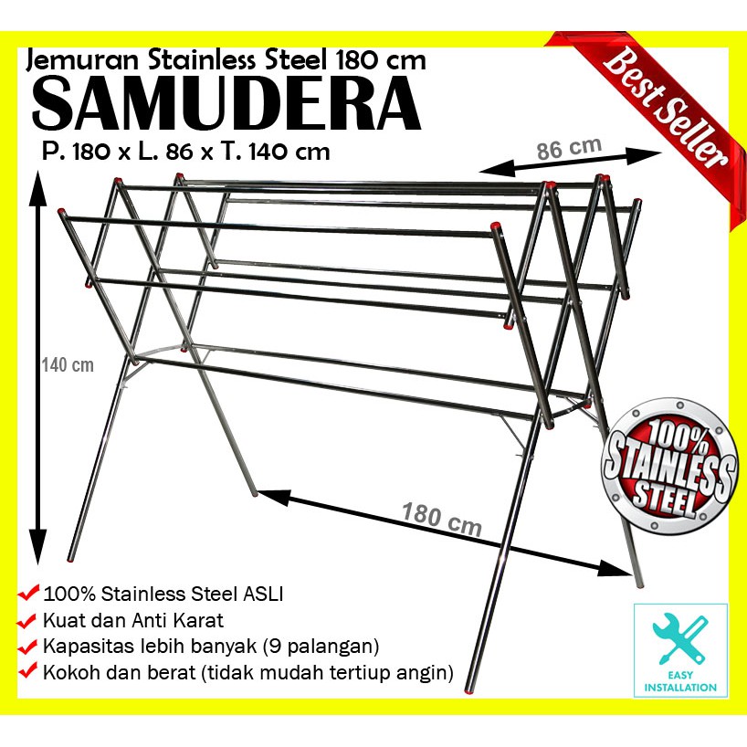 Jemuran Stainless Steel 180 cm Harga Pabrik