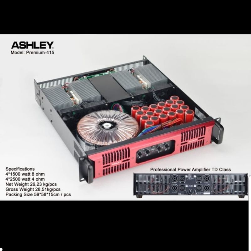 POWER ASHLEY PREMIUM 415 4 CHANNEL 1500 WATT POWER AMPLIFIER