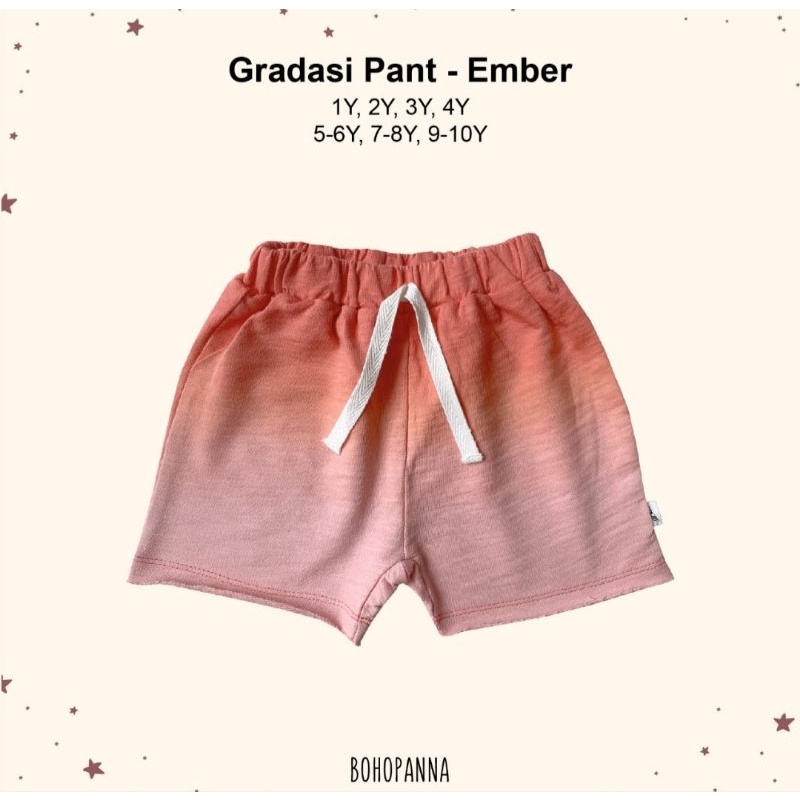 Gradasi Pant Bohopanna / Celana Pendek Anak Unisex / Celana Pendek Anak Katun