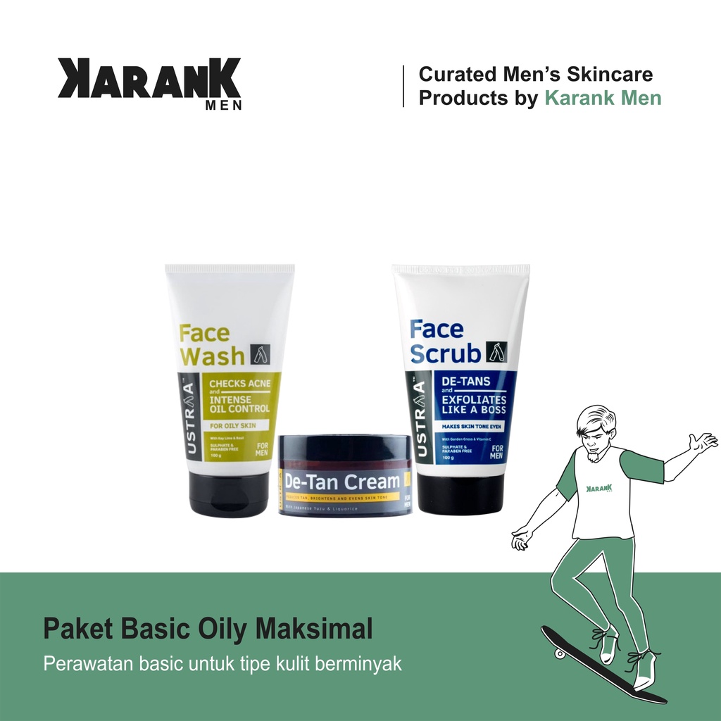 Paket Perawatan Wajah Pria Untuk Kulit Berminyak Dan Mengembalikan Warna Kulit Asli / Pembersih Waja