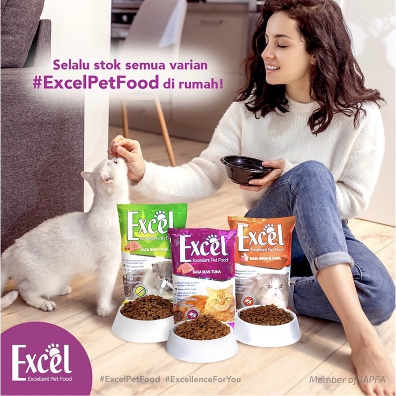 EXCEL MAKANAN KUCING KERING EXCELLENT CAT FOOD RASA IKAN TUNA 500GR 500 GR GRAM ORIGINAL EXCEL