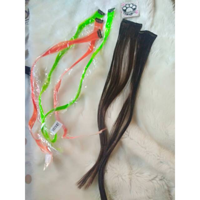 Hair clip orange clip wig