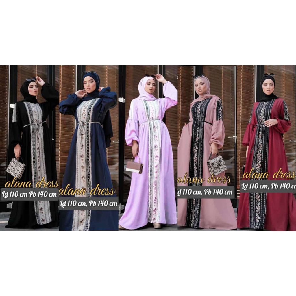 Gamis Wanita Alana Dress Rayon Adem Busui / Coza Batik