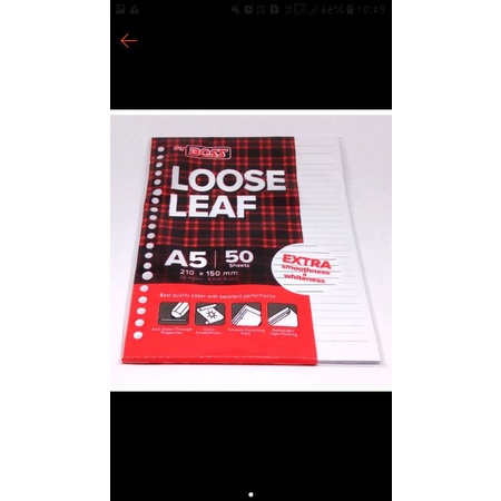 

Loose Leaf Big Boss A5 20 Holes Bergaris / Polos isi 50 Lembar