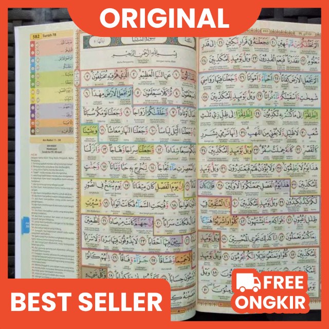 Al-Quran Modern Hafalan Terjemah Perkata 15 Baris Tajwid Warna 7 Blok Keyword Hanya Juz 28, 29, 30