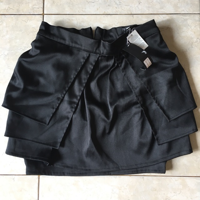 Satin mini skirt