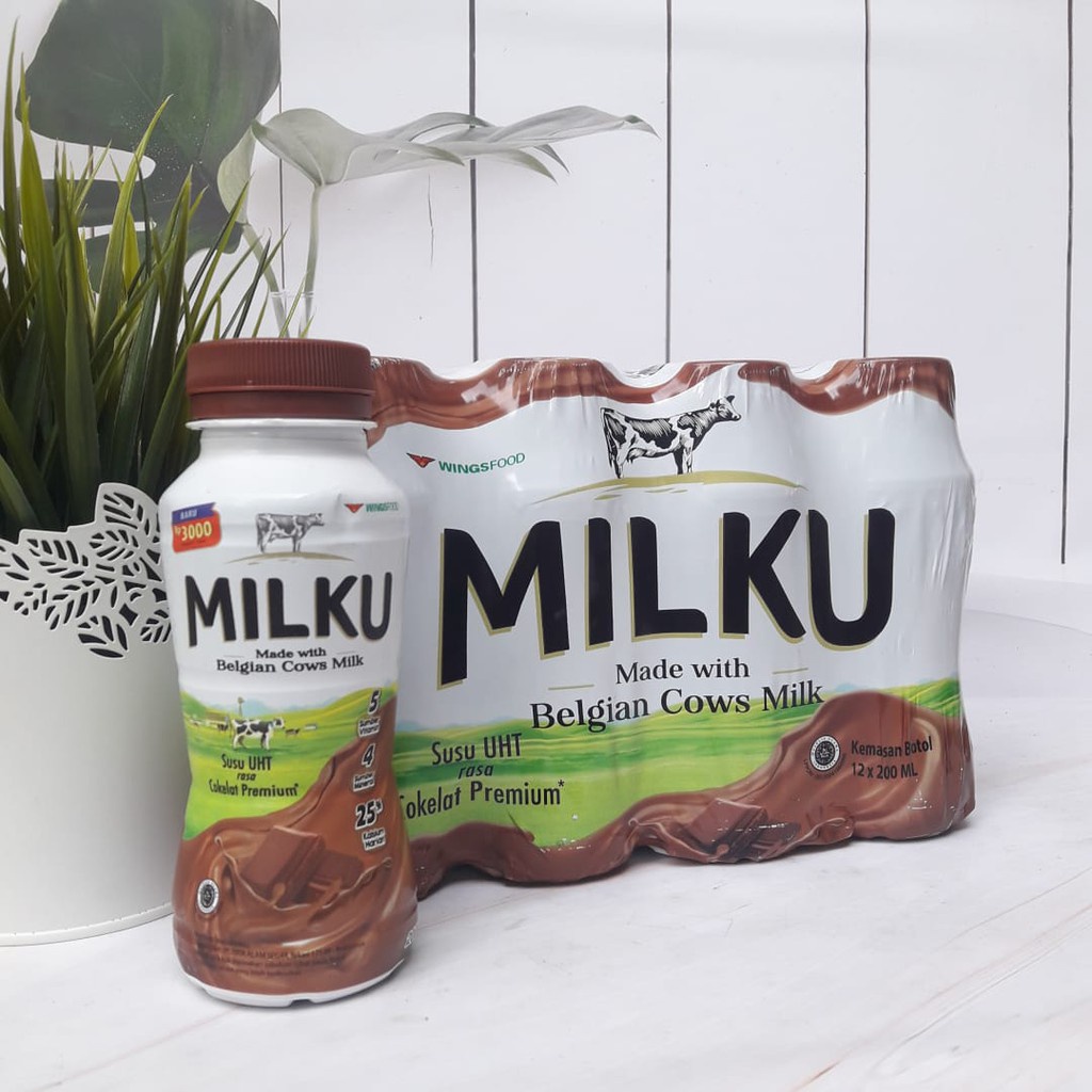 

Milku Susu UHT Premium 200 ml Kartonan, 12 botol (Instan & Sameday Only)