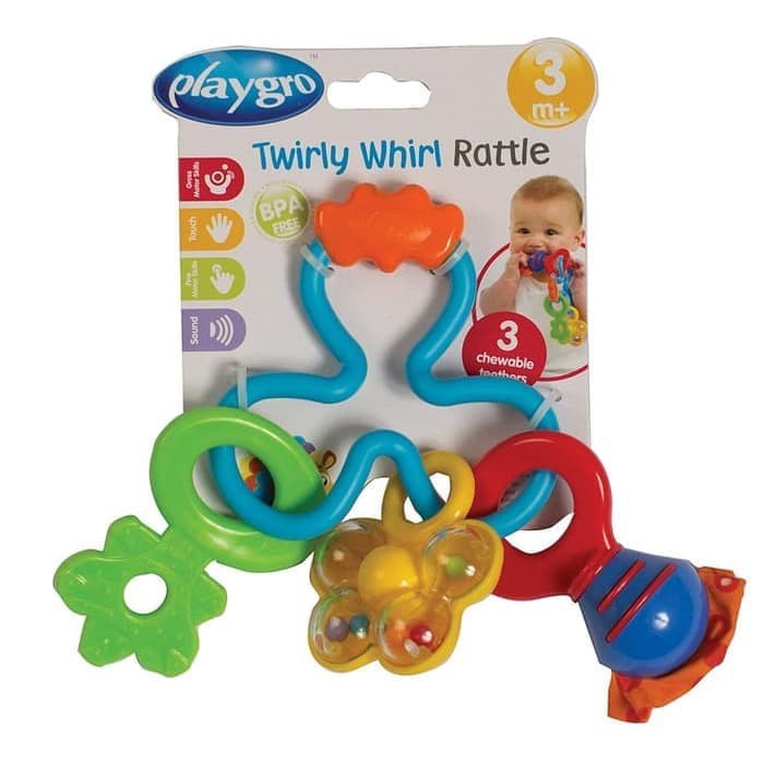 Playgro Twirly Whirl Rattle Mainan Anak Bayi Teether