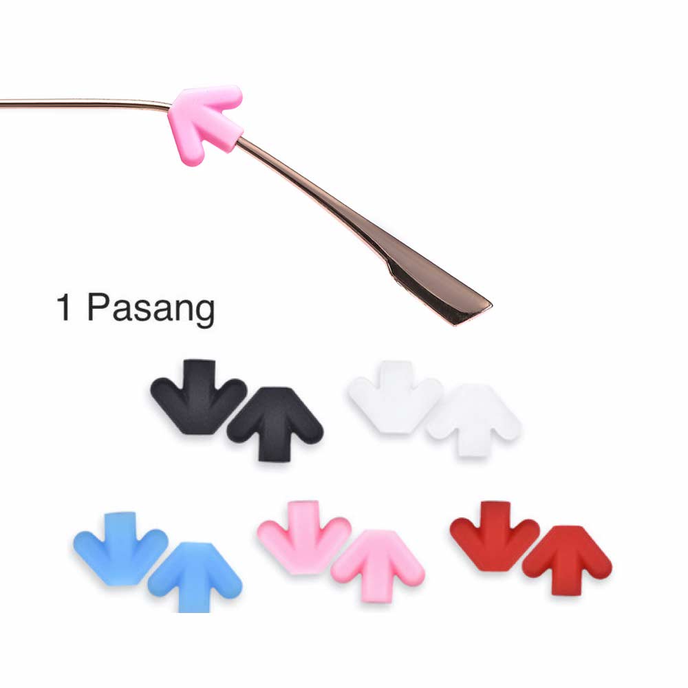 1 Pasang [ Biru Muda ] Pengait Kacamata Silikon - Anti Slip - Earhook Silicone - Penahan Hijab Style - KP8085