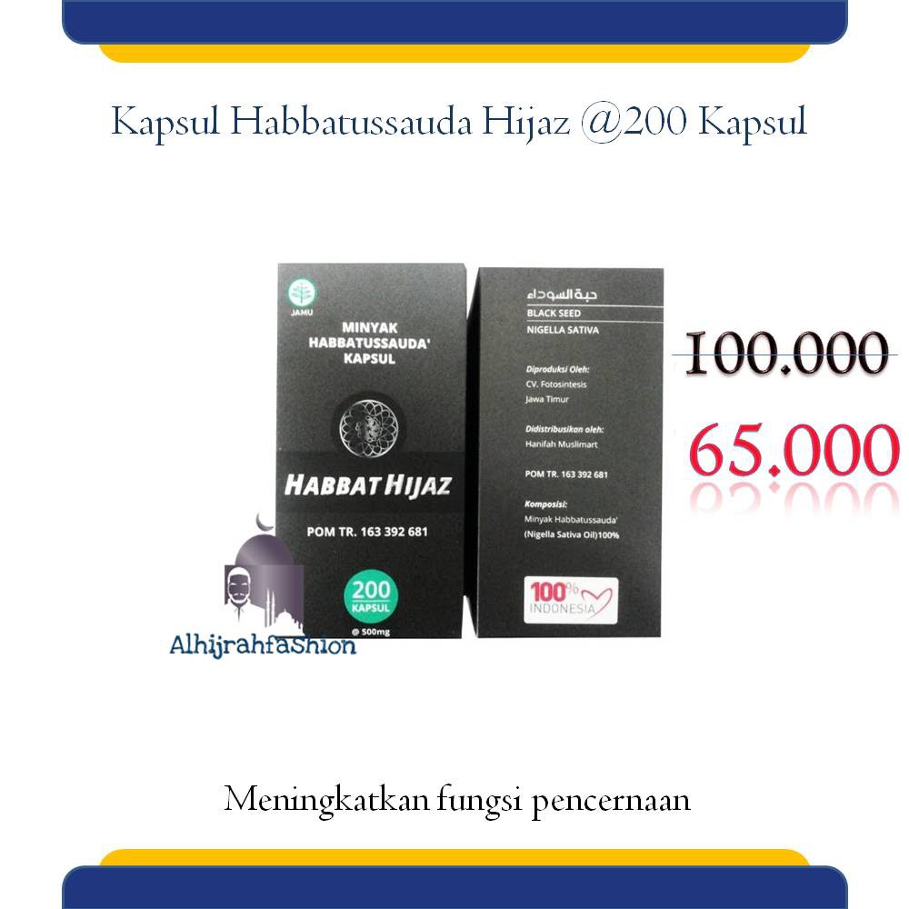 Herbal Kapsul Habbatussauda Kapsul Minyak Habbatussauda Hijaz @200
