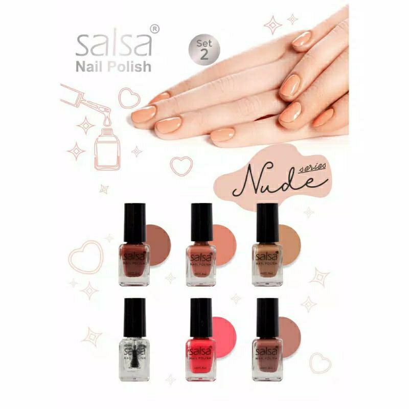 SALSA Kutek Nail Polish Set Seri Nude - Cat Kuku Salsa Original BPOM