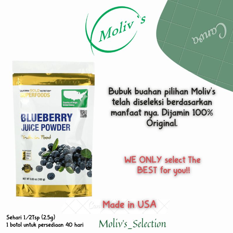 

California Gold Nutrition Blueberry Juice Powder 100% Original