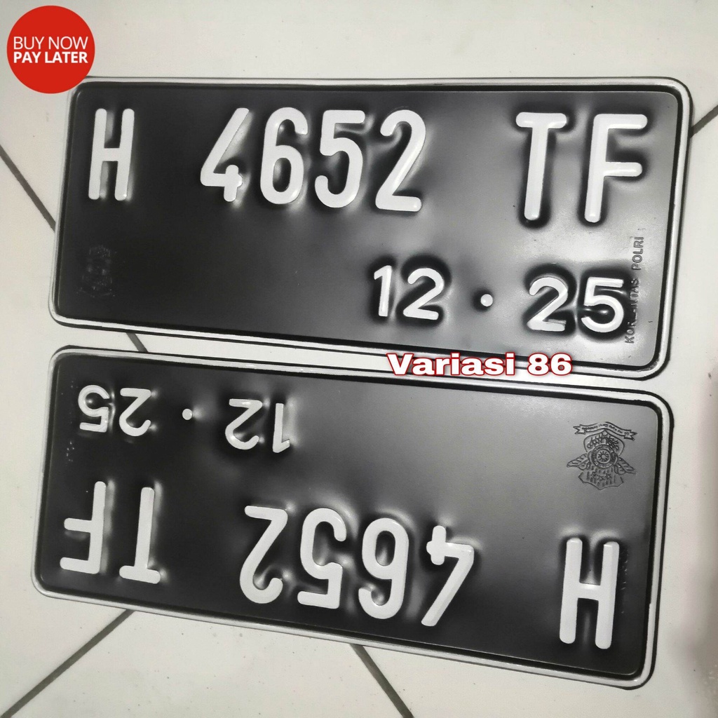 Bikin plat Nomor Motor Murah / Jasa Bikin Plat Nomor Motor 1 Set Sepasang - 2 PCS Sesuai Keinginan