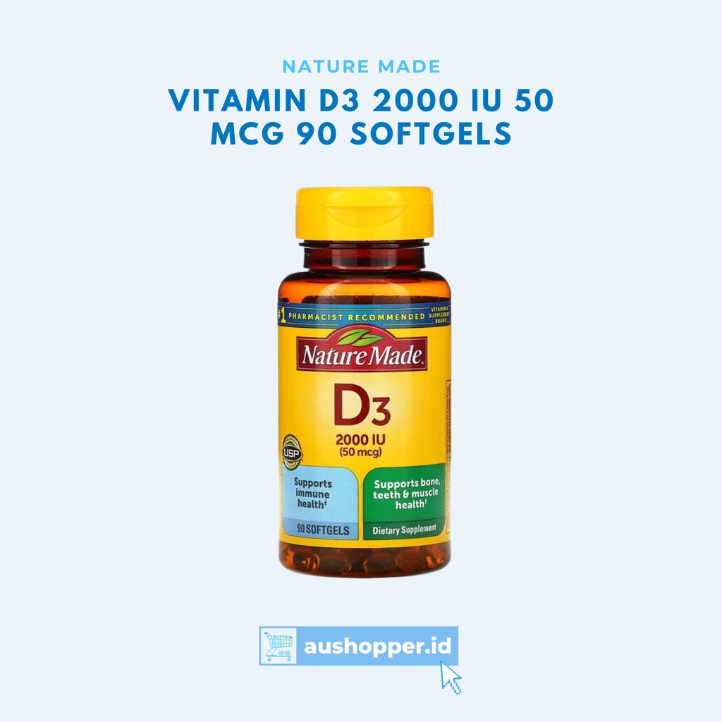 Nature Made Vitamin D D3 2000 IU 50 mcg 90 Softgels Supports Immune Health 100% ORI USA