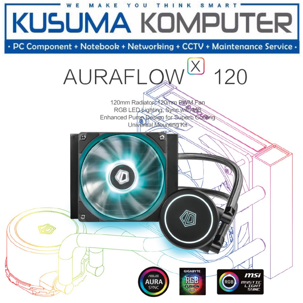 ID Cooling AURAFLOW X 120 RGB CPU Cooler Support LGA 1700