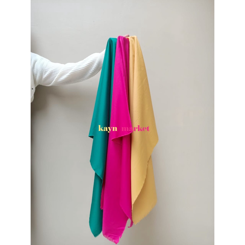 1/2 Meter Kain Poplin Premium GREEN ROYAL HIJAU FANTA HOT PINK YELLOW MUSTARD KUNING Jepang Popline 