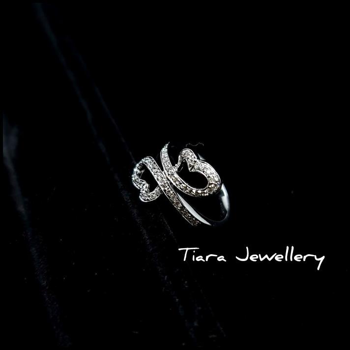 Love Vvs Diamond Ring / Cincin Berlian Emas Putih Asli Hati Unik
