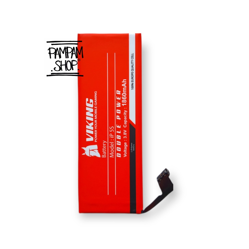 Baterai VIKING Double Power Original for Ip 5S 5C Batre Batrai Battery Handphone HP Dual Iphone Ori