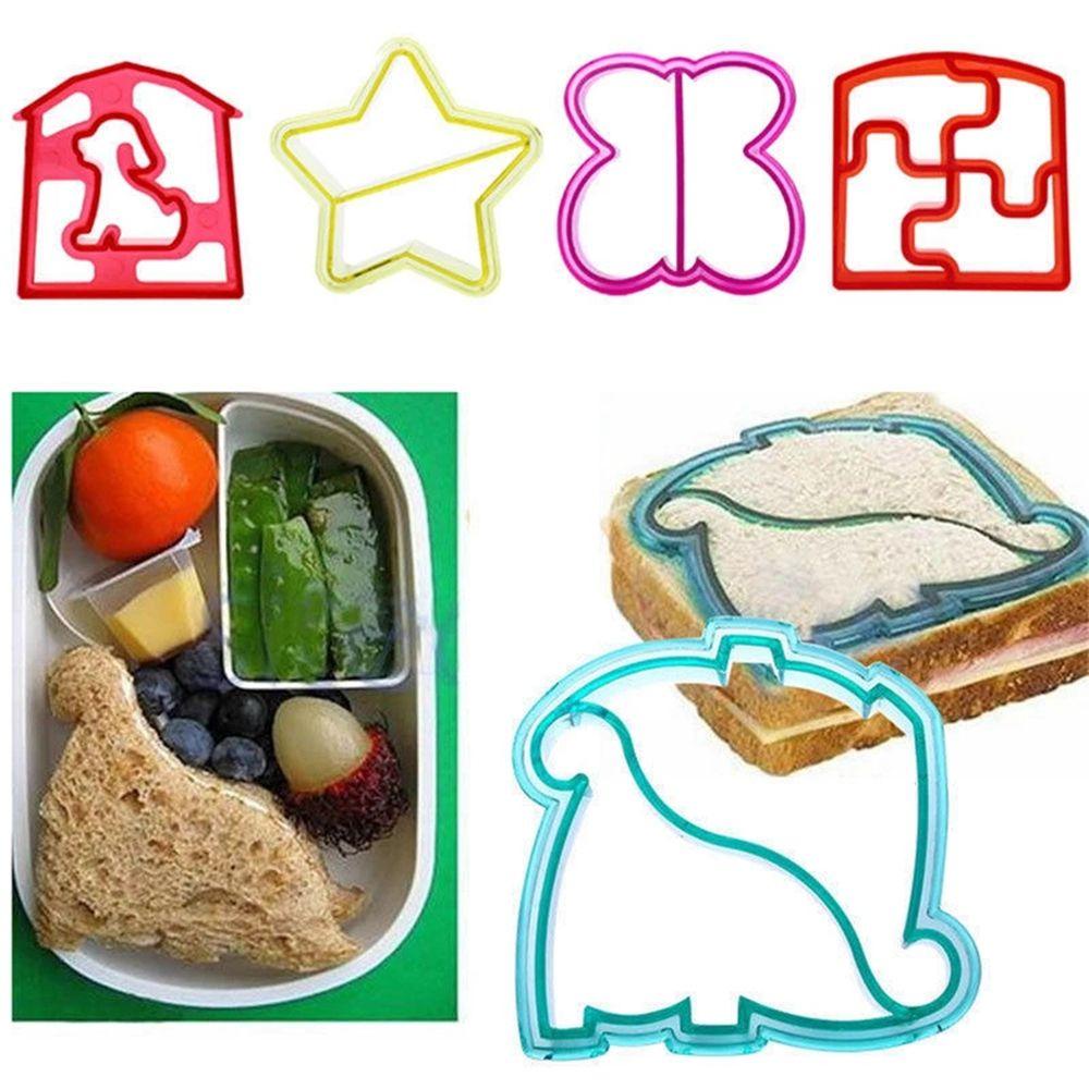 [Elegan] Cutter Cetakan Tahan Lama Anak-Anak DIY Membuat Sandwich Makan Plastik Cookie Roti Menekan