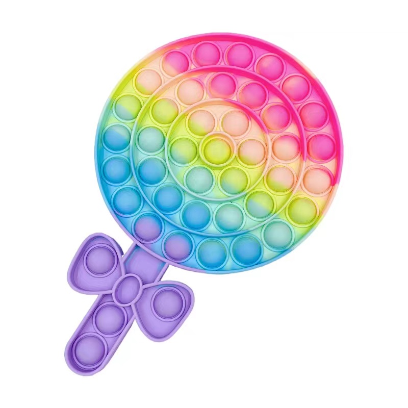 Jumbo Pop It Push Bubble Sensory Cute Toy Super Big Popit Gigantic Oversized Chess Board Push Pop It Hello Kitty Toys for Kid Children Gift-Lollipop Rainbow