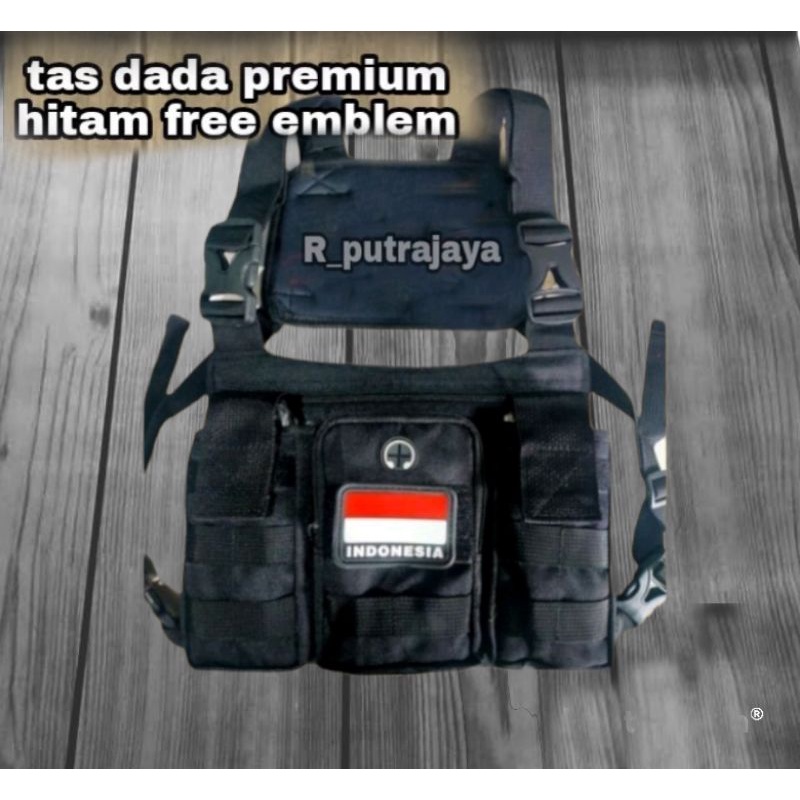 (COD)TAS DADA/CHEST BAG/CHEST RIG/ARMY/TNI TERMURAH TERBARU FREE EMBLEM / saku 3 hendset tas selempang pria