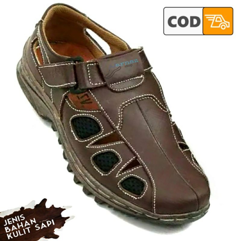 SEPATU SANDAL PRIA KULIT SAPI ASLI