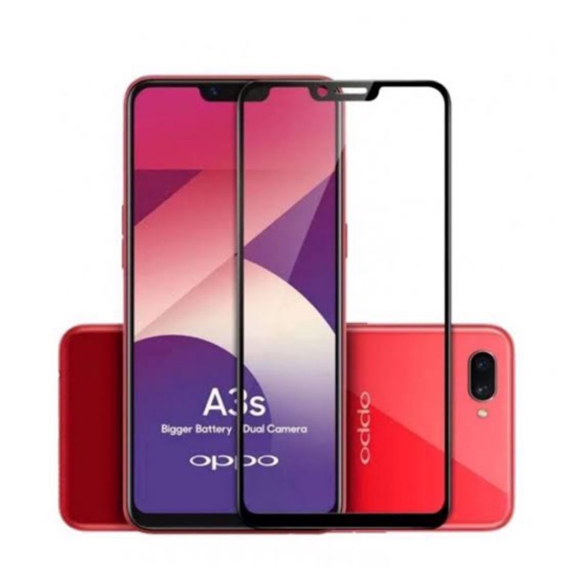 TEMPERED GLASS 5D/6D/9D FULL COVER OPPO A1K/A3S/F1/A5 2020