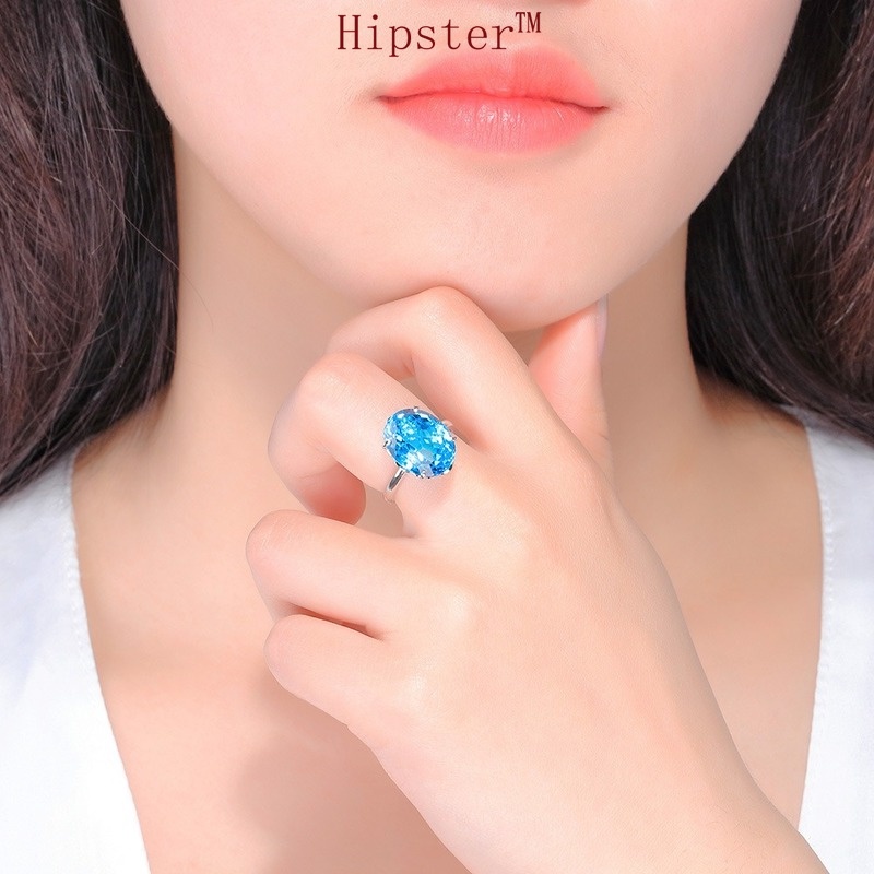 New Fashion Hot Sale Elegant Inlaid Sapphire Diamond Ring