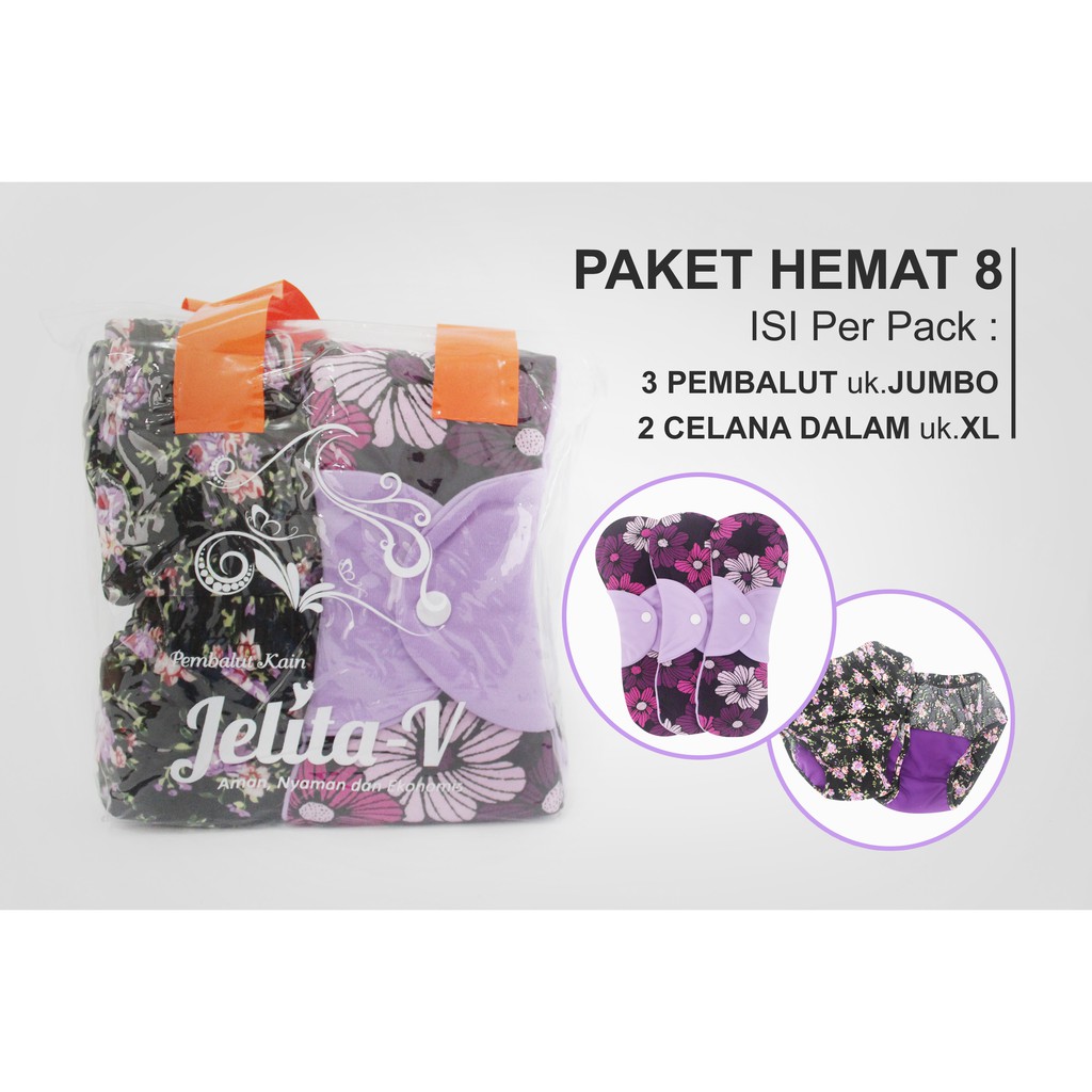 Paket Pembalut Kain dan Celana Menstruasi Jelita-V 8