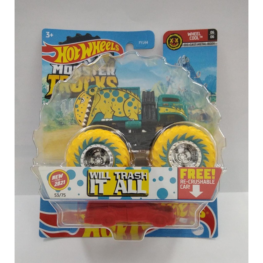 Monster Trucks WILL TRASH IT ALL Jam Diecast Mobil Mainan Anak Skala 1/64 Hot Wheels HW Hotwheels