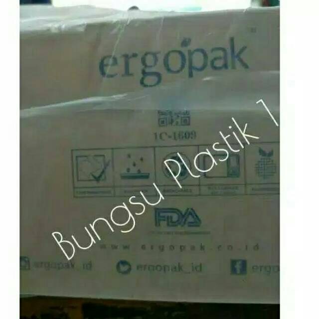 isi 100pcs PAPER LUNCH BOX MERK ERGOPAK size M dan L dan uk Tray size M (tanpa tutup) (GOJEK/GRAB)