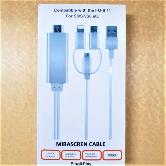 Kabel Mhl 3 In 1 Hp Ke Tv Mirascreen Android Ios Ke Tv Hdmi Via Kabel