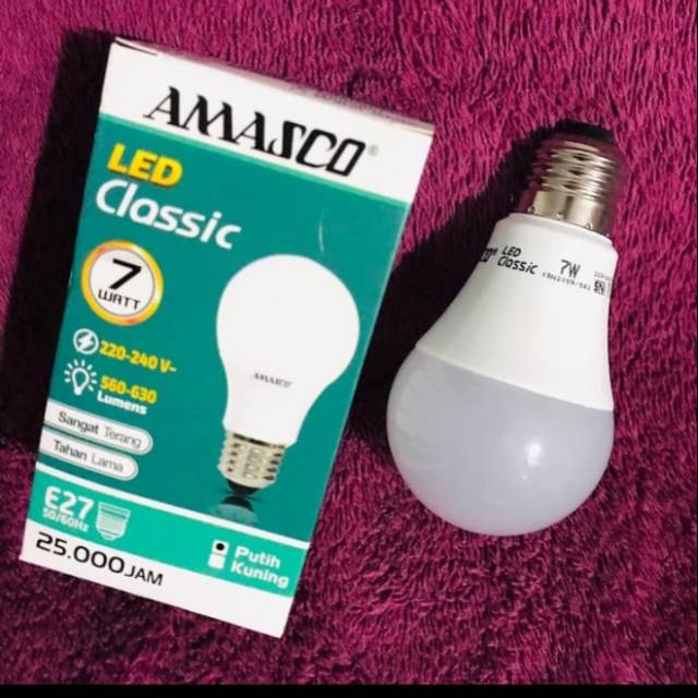 LAMPU LED 5/7/9/14/20 WATT PUTIH AMASCO GARANSI 2 TAHUN ASLI PRODUK INDONESIA