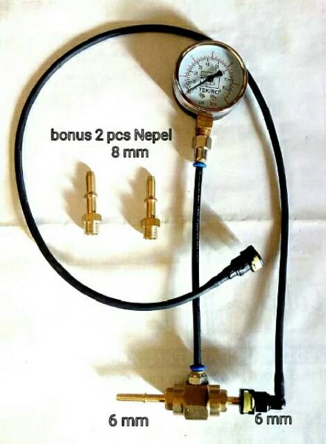 PRESURE GAUGE ALAT TES FUEL PUMP ALL MOTOR INJECTION PLUS SELANG ANGSA