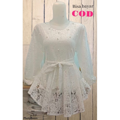 ⭐⭐⭐⭐⭐ (Kebaya putih) ATASAN FULL BRUKAT/ATASAN PUTIH/ATASAN BRUKAT/BLUS BRUKAT/ATASAN PUTIH/BRUKAT
