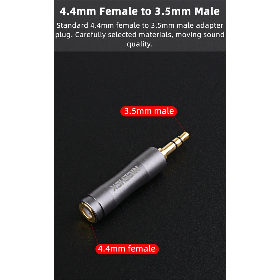 NiceHCK HIFI Earphone Adapter Plug 4.4mm Female to 3.5mm 2.5mm Male Wire Connector Gold-plated Audio Jack Earbud Accessories